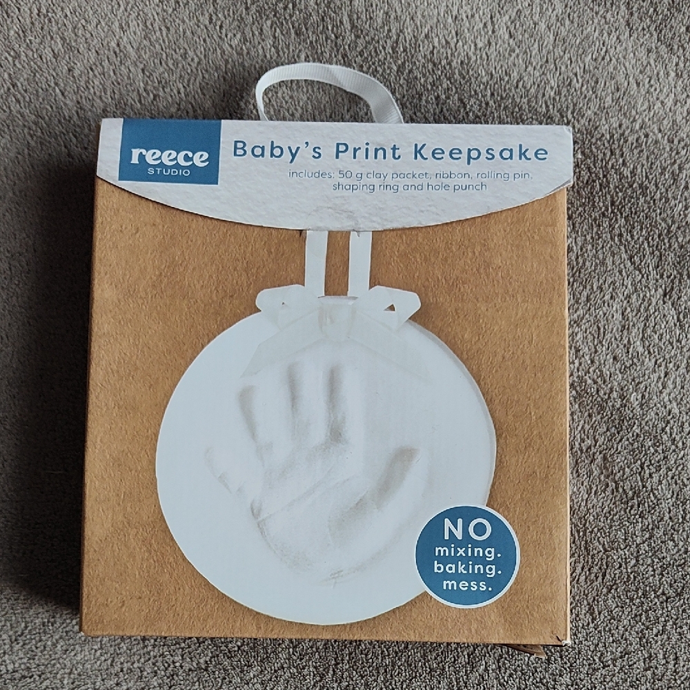 Reece Studio Baby's Print Keepsake - White Ornament